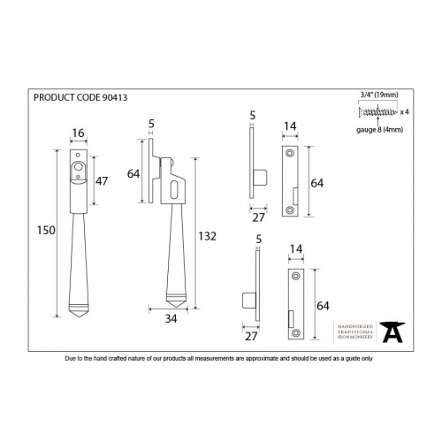 Polished Nickel Night-Vent Locking Avon Fastener